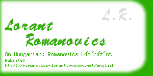 lorant romanovics business card